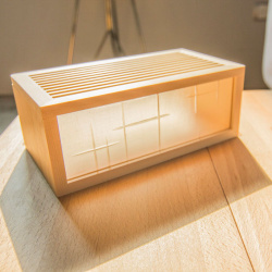 木榫工藝 十字紋玻璃花窗收納盒