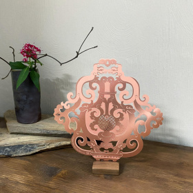 團龍戲珠抱瓶安 玫瑰金色