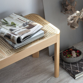 土與木之間 - 《Corner》H42實木藤編長凳