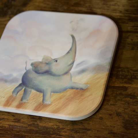 Anyu 昂首小象陶瓷杯墊