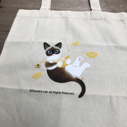 《招財濛濛》插畫購物提袋