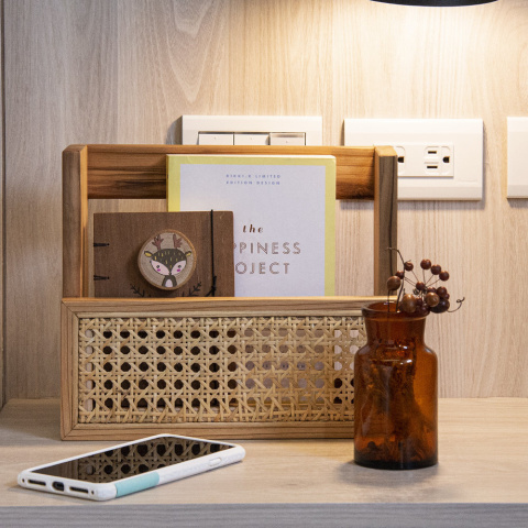 土與木之間 - 實木籐編置物架 / 收納盒（M）