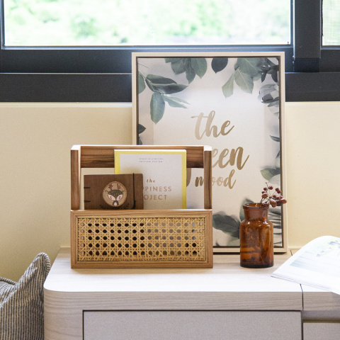 實木籐編置物架 / 收納盒（M）