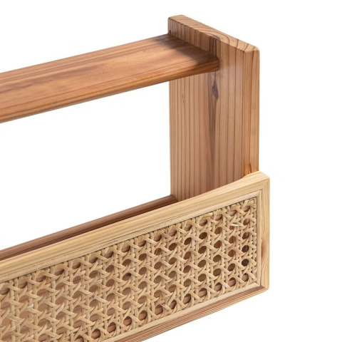 實木籐編增量雙層置物架 柳衫