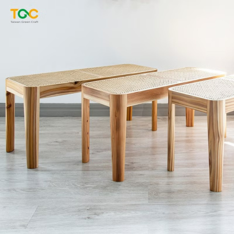 土與木之間 - 《Corner》H42實木藤編長凳