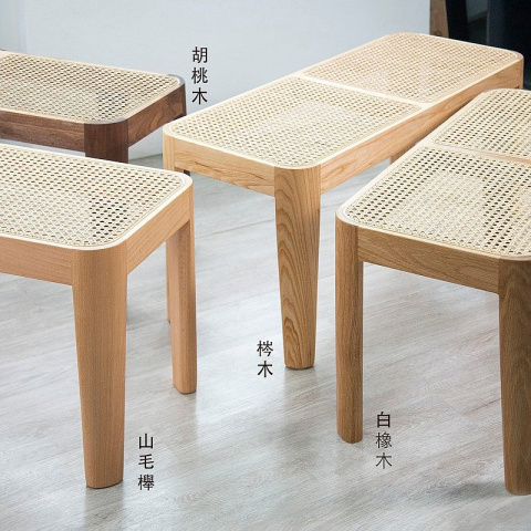 土與木之間 - 《Corner》H42實木藤編長凳