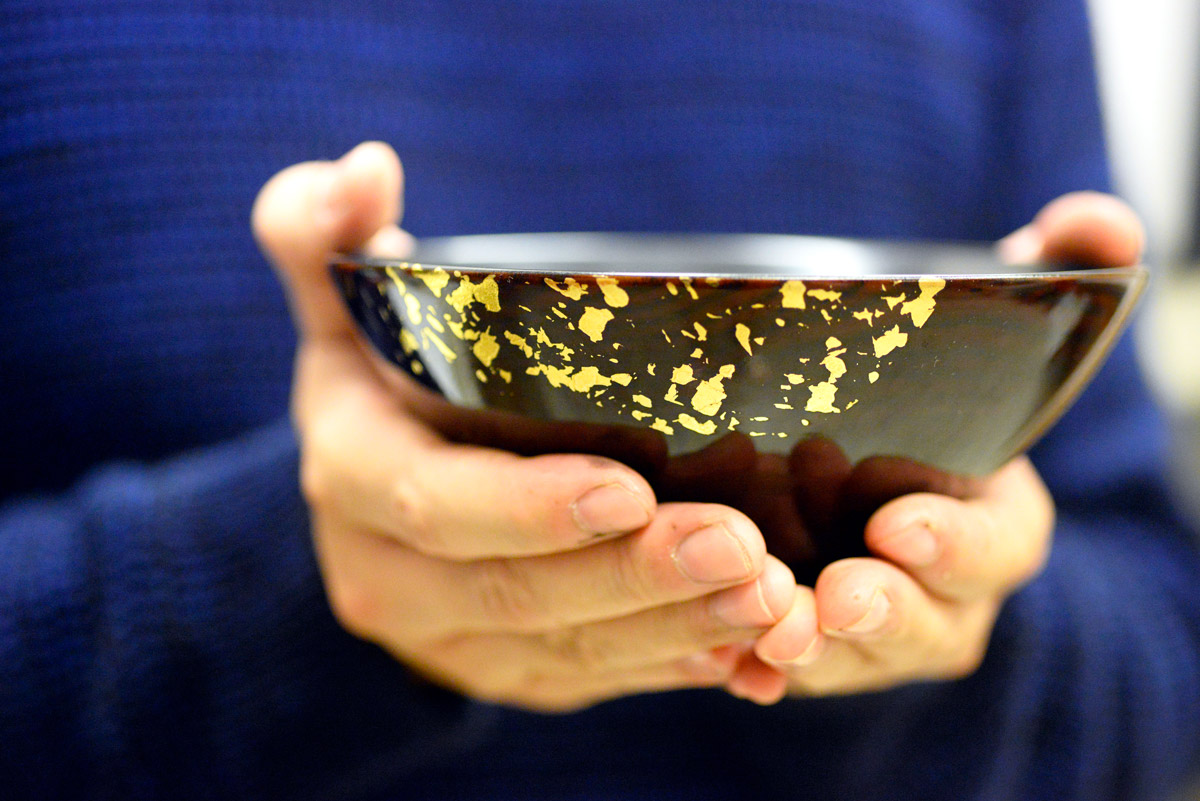 光山行漆器 金箔蒔繪漆碗