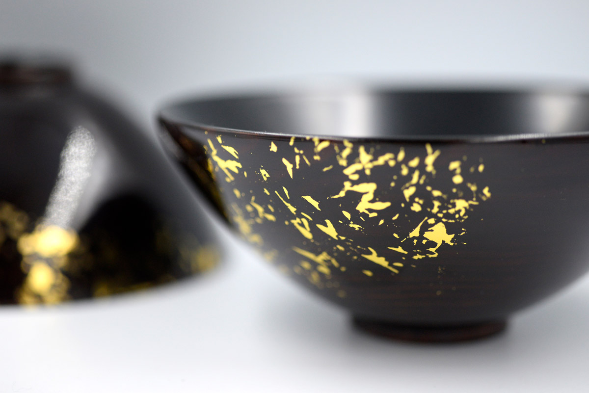 光山行漆器 金箔蒔繪漆碗