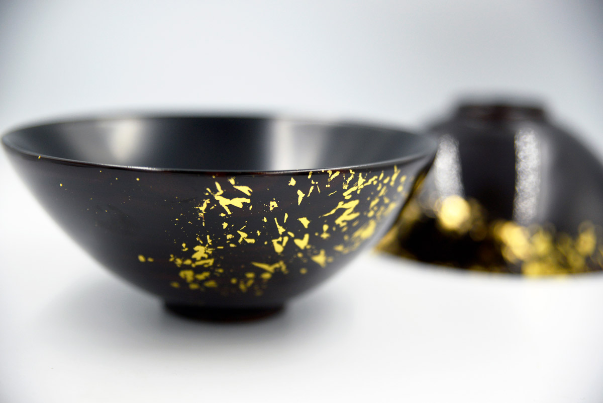 光山行漆器 金箔蒔繪漆碗