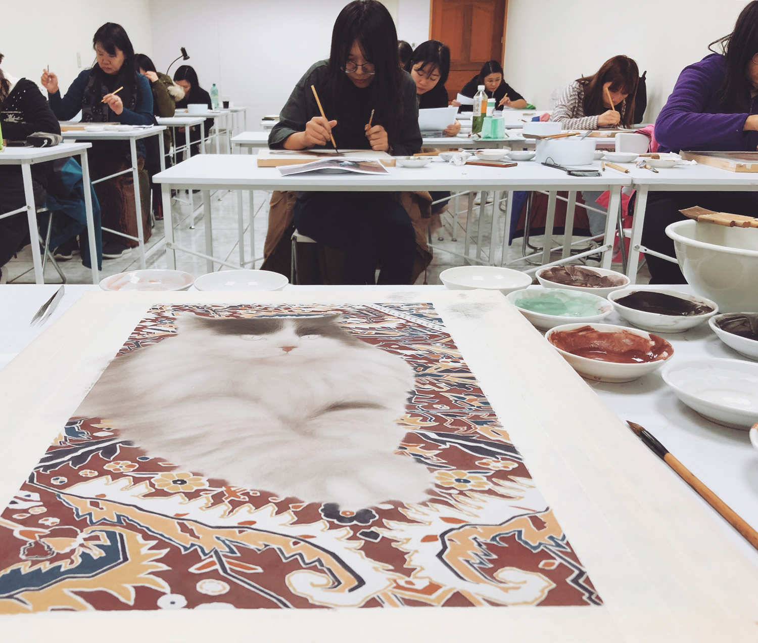 陳珮怡・岩彩畫金魚