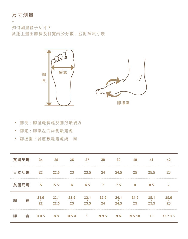 女鞋尺寸參考
