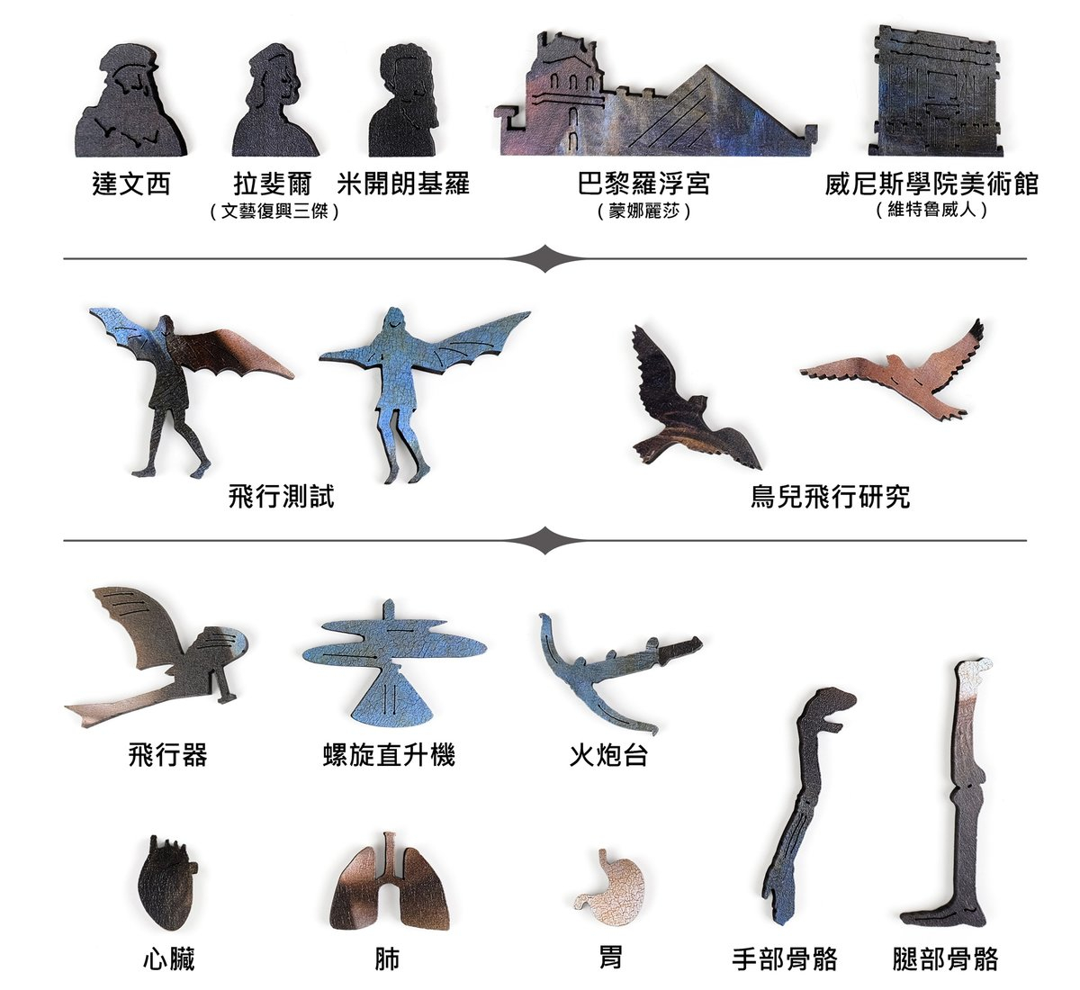 《名畫博物館》達文西雙面木質拼圖