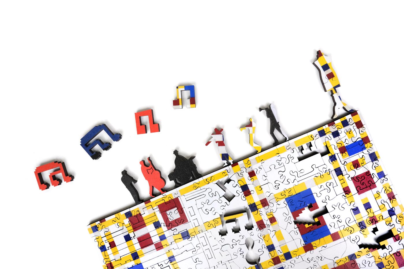 《名畫博物館》蒙德里安雙面木質拼圖