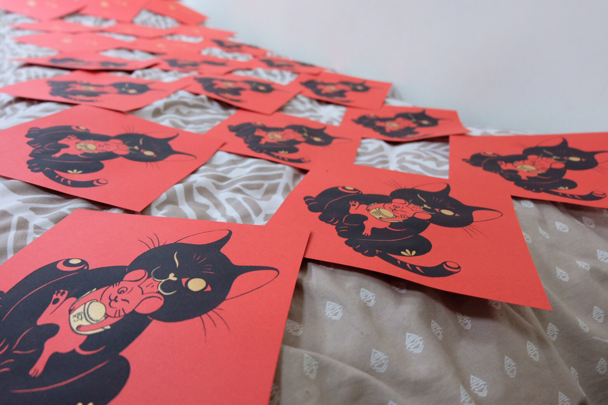 鼠年春聯印製過程